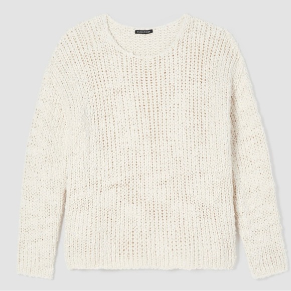 Eileen Fisher Peruvian Organic Cotton Lofty Slub Round
Neck Top- Still Online - Picture 2 of 4